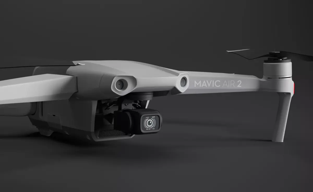 DJI Mavic Air 2 drone with transmitter 3D model