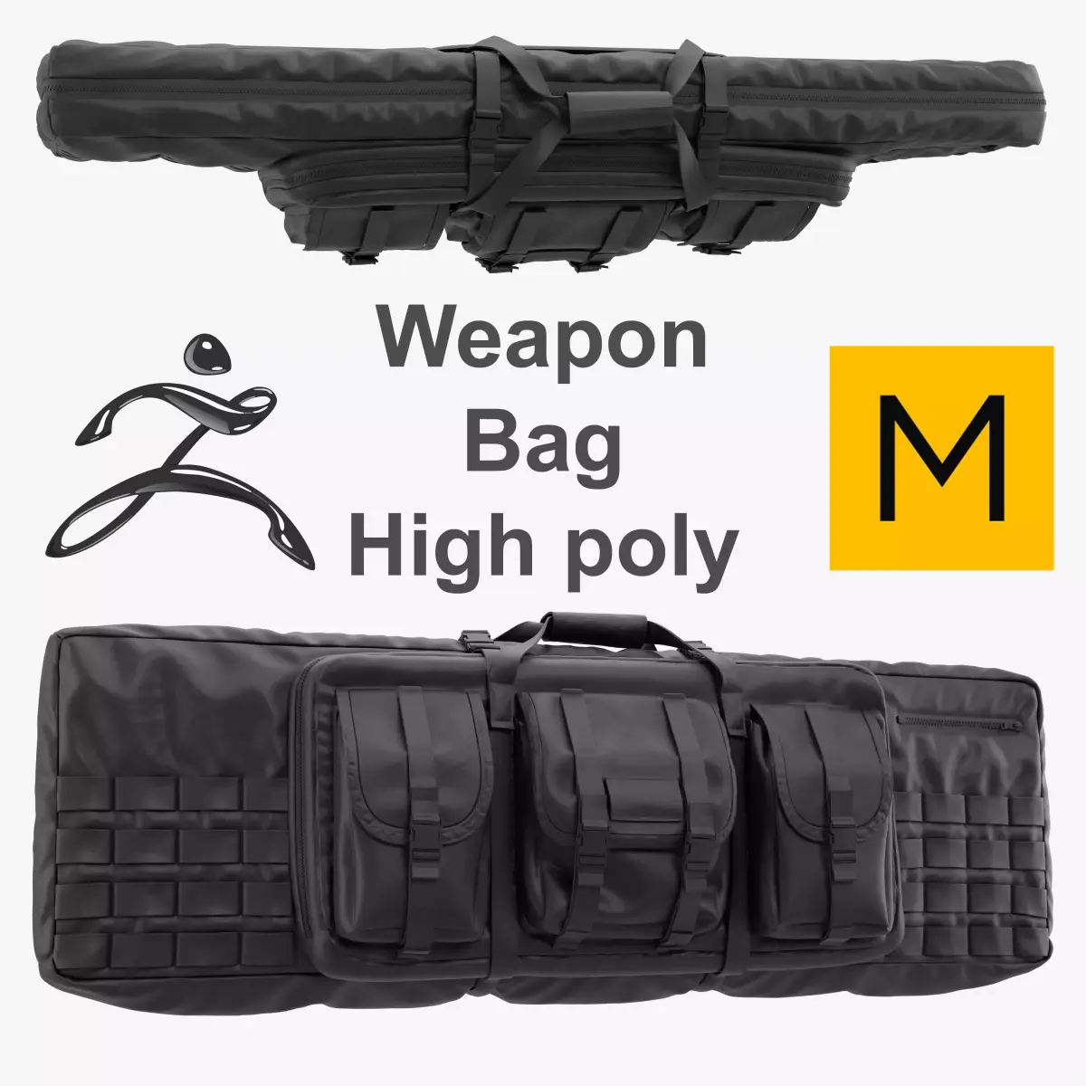 Weapon Bag High Poly 3D model