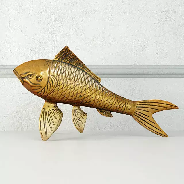 Midcentury Solid Brass Koi Fish 3D model