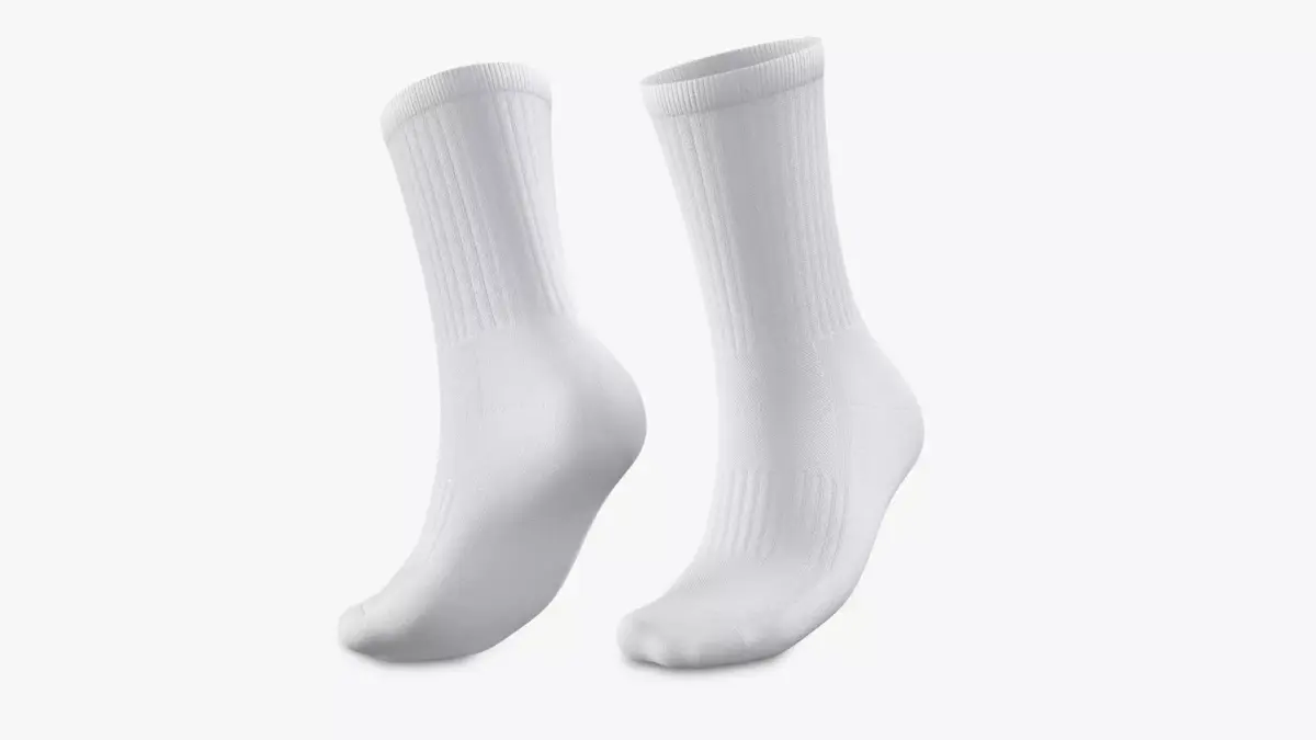 Sport Long Sock On The Foot Low-poly 3D model