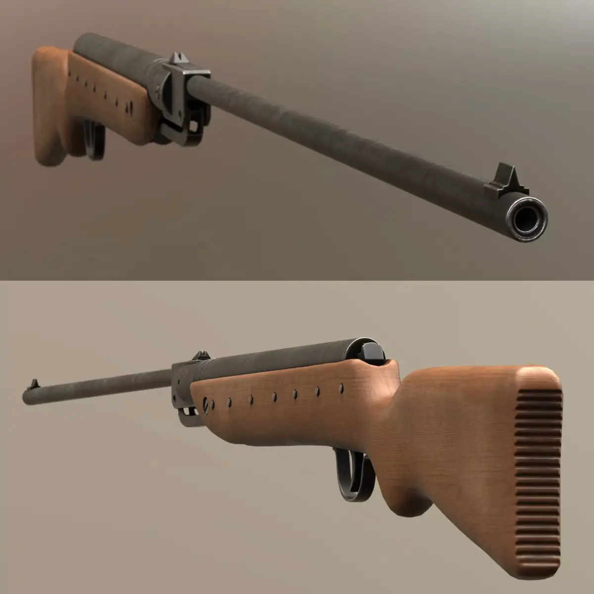 Airgun Haenel Model III-56 Knicker Low-poly 3D model