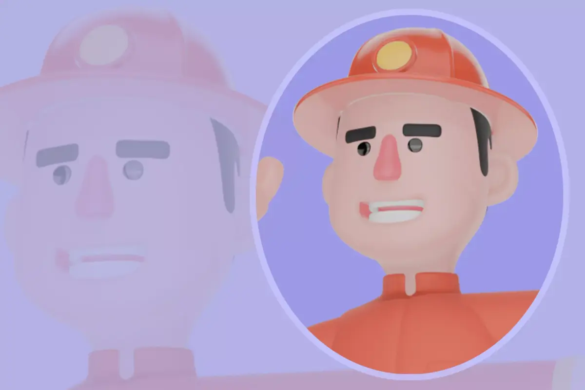 Stylized 3D Firefighter Giving Stop Sign - Cartoon Fireman 3D model