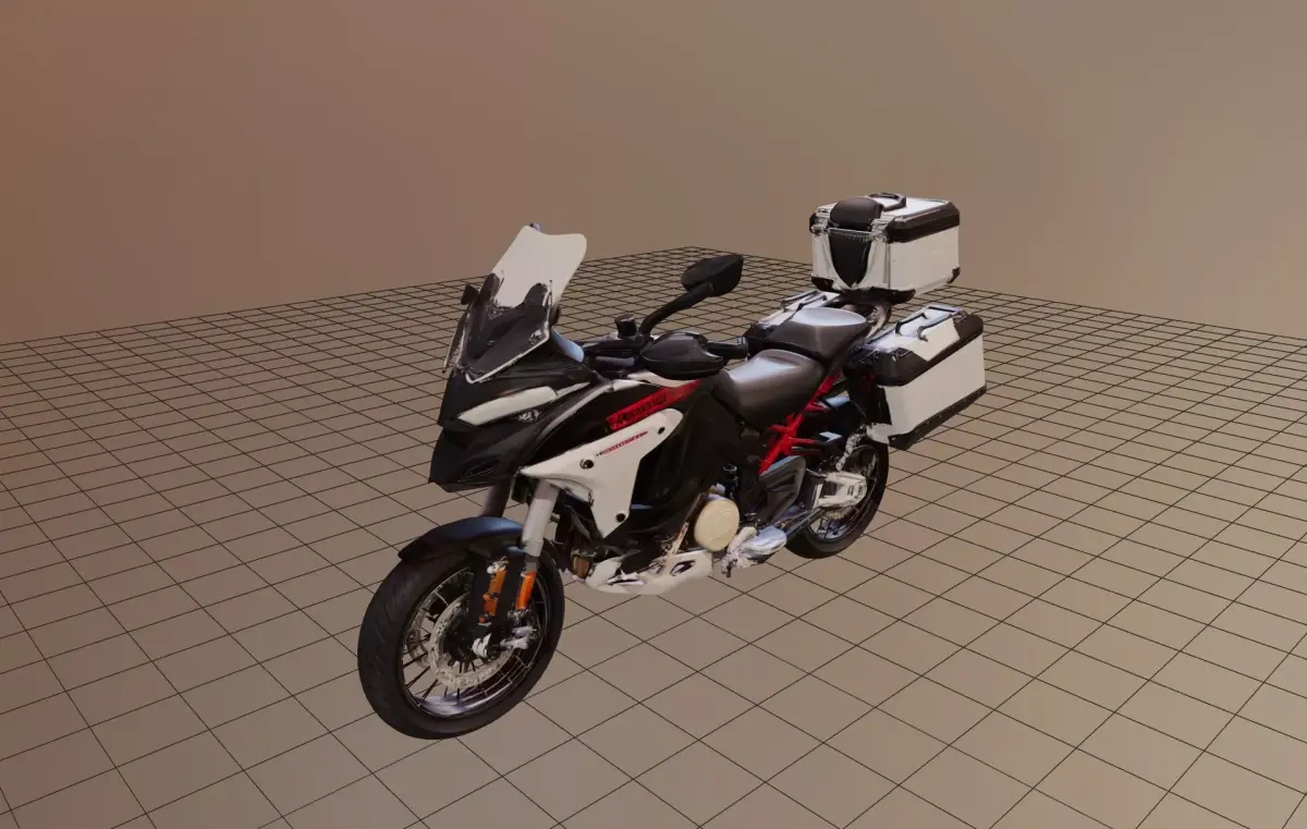High Detail Adventure Touring Motorcycle with Luggage 3D print model