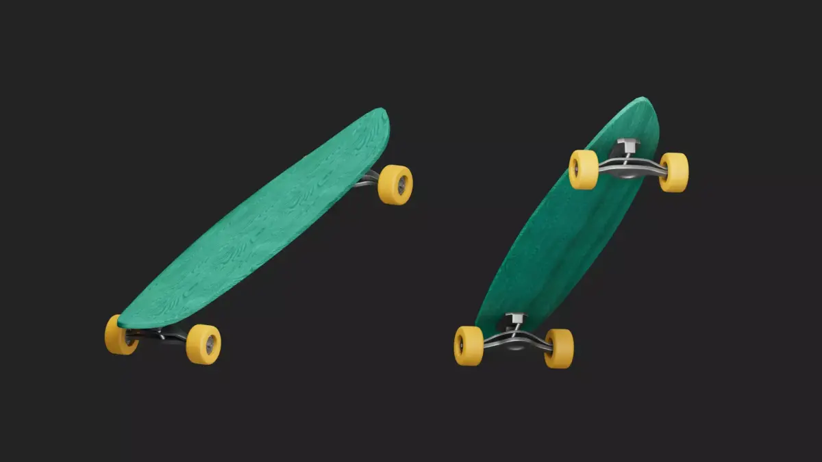 Skate Low-poly 3D model purchase