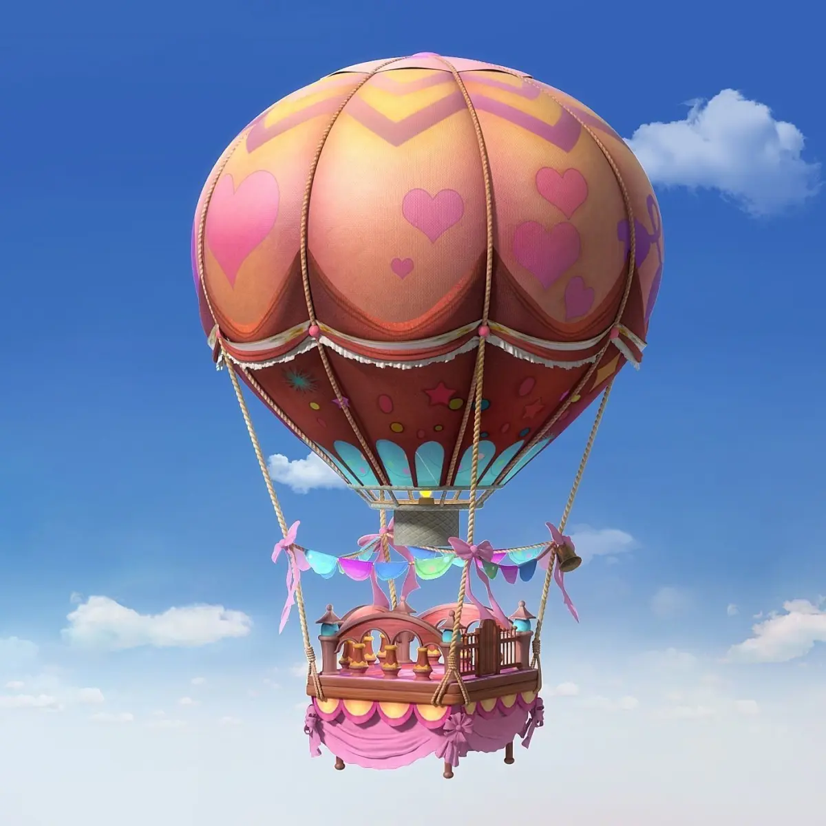 Cartoon Hot Air Balloon 3D model purchase