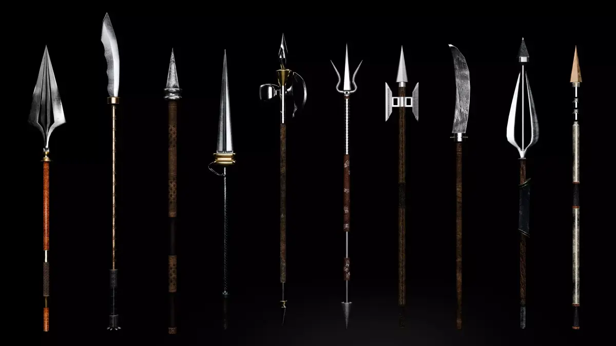 Spear Low-poly 3D model 2