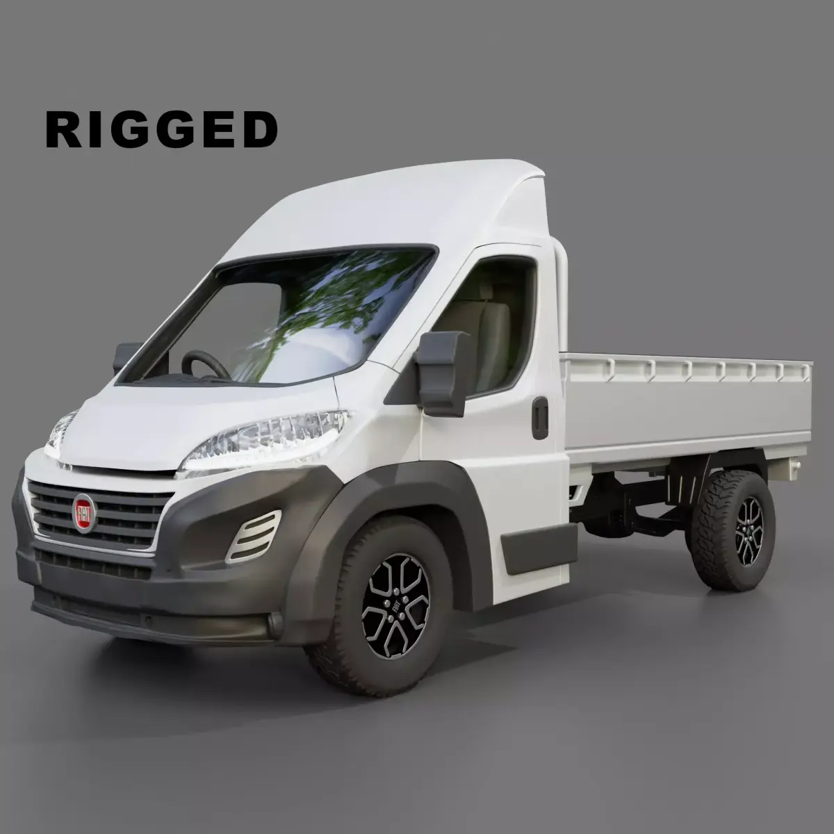 Fiat Ducato Flatbed Truck Free 3D model