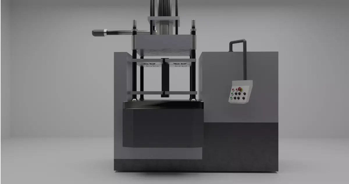 Industrial rubber shoe sole injection machine Low-poly 3D model