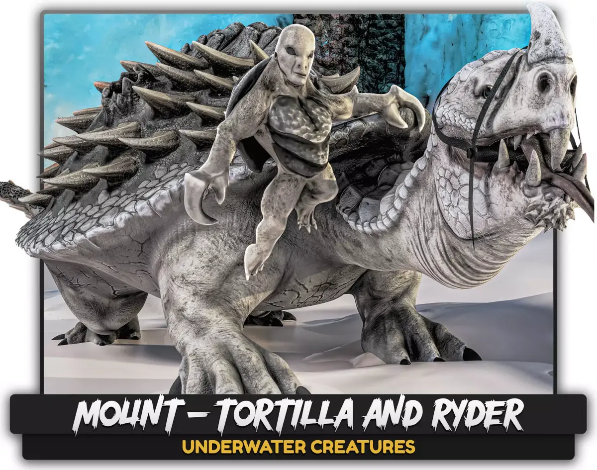 Turtle Mount Rider - Tortilla Ryder Creature Riding Reptile - 21 Low-poly 3D model
