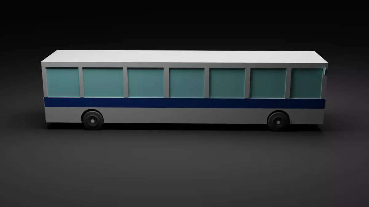 Low Poly Cartoon Bus  Free low-poly 3D model