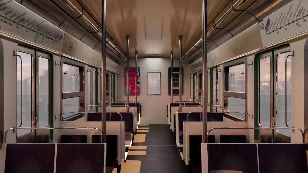 Paris Metro Line 12 - Full Interior and Exterior - MAYA 3D Model 3D model