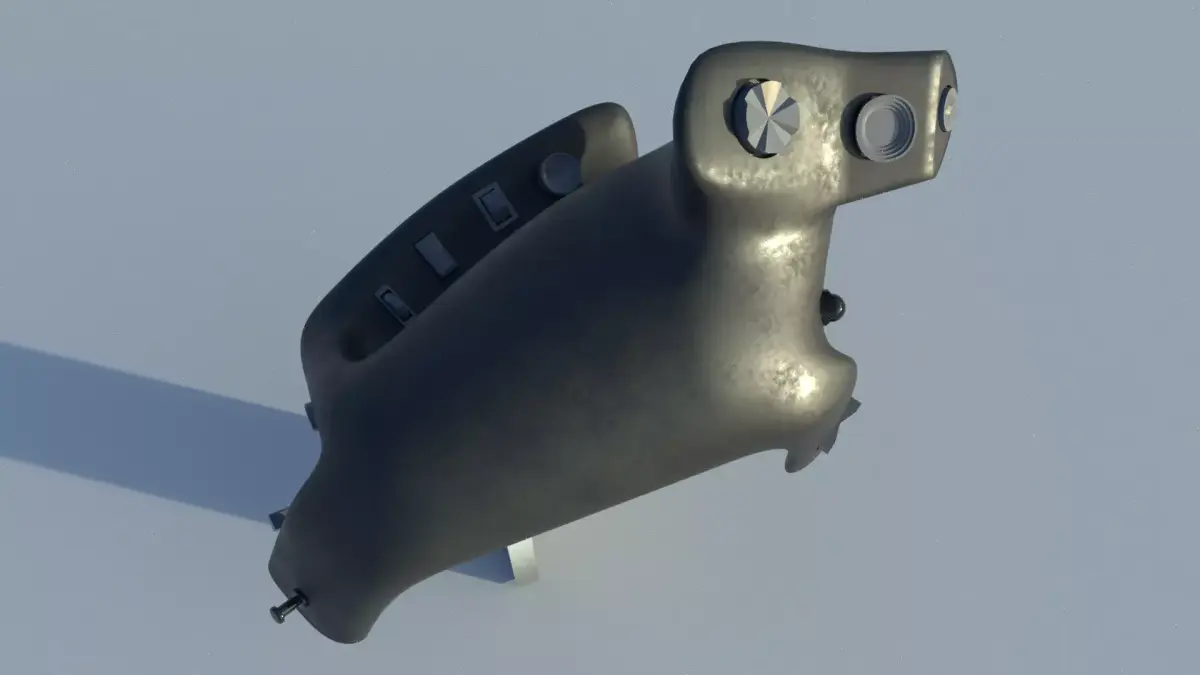 Throttle grip for fighter jet 3D model