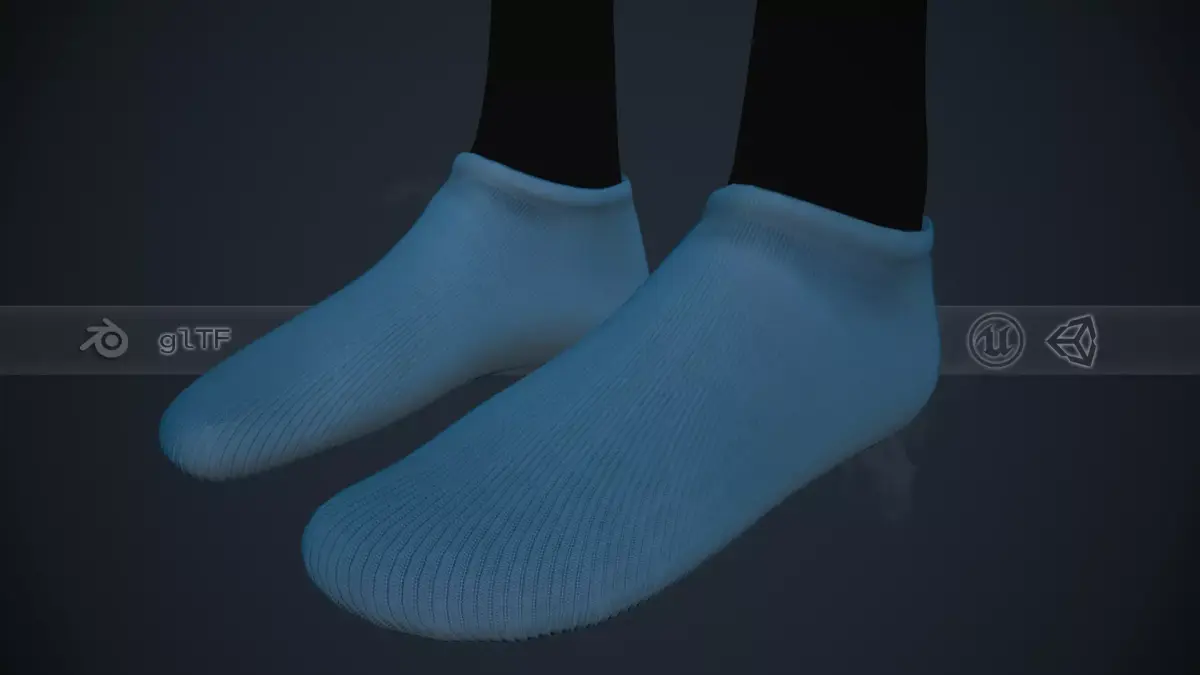 Blue Socks Style 2 Low-poly 3D model
