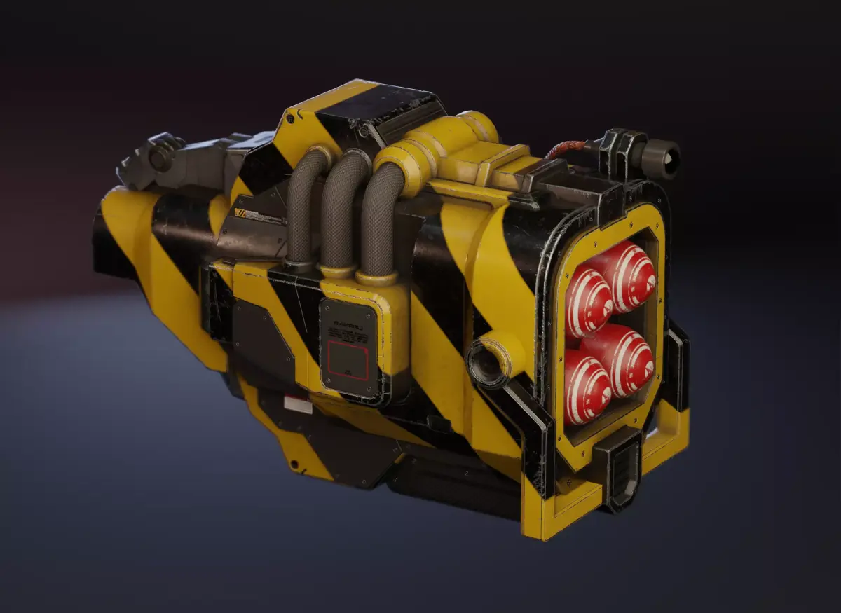 Real Big Gun Low-poly 3D model