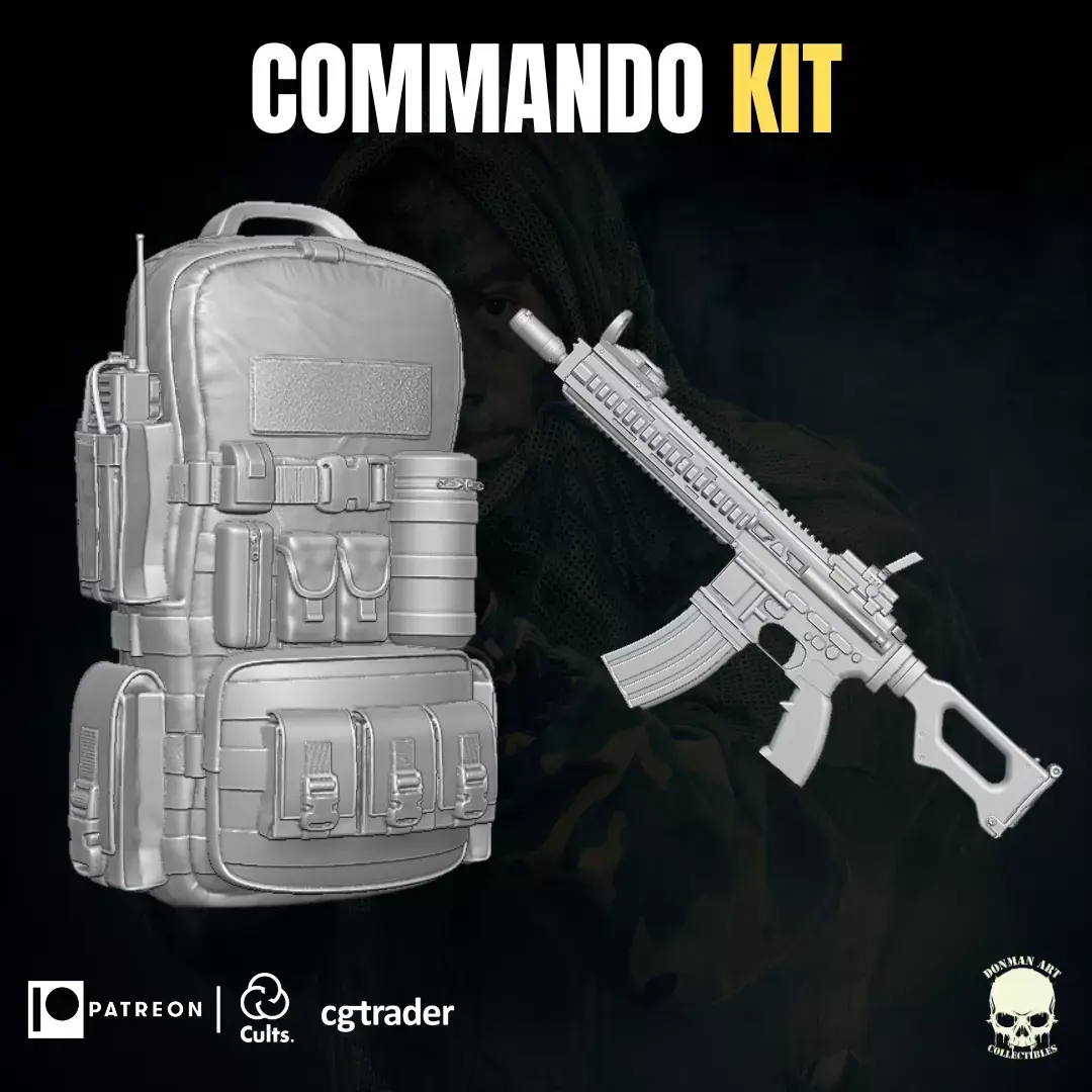 Commando Kit 3D printable file for Action Figures 3D print model
