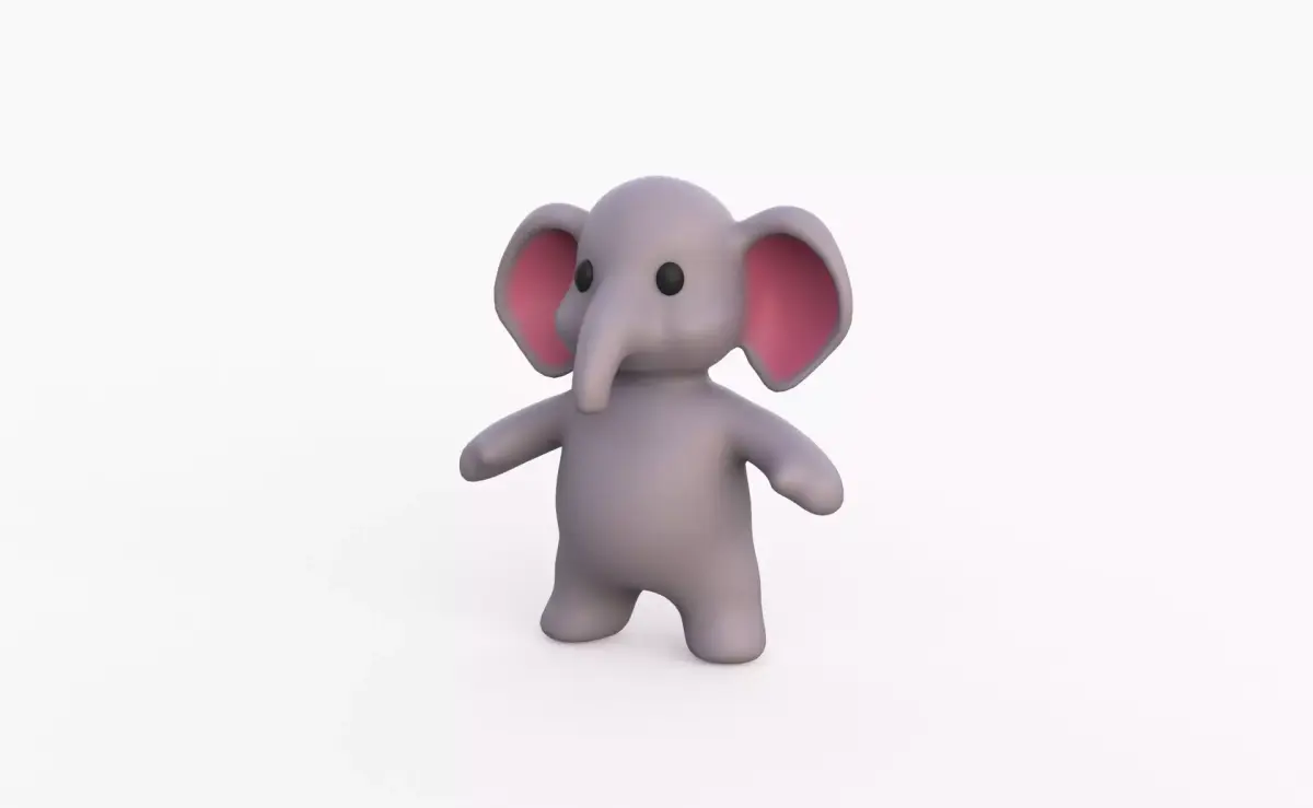 Little animal baby - Elephant cute - Character008  Low-poly 3D model
