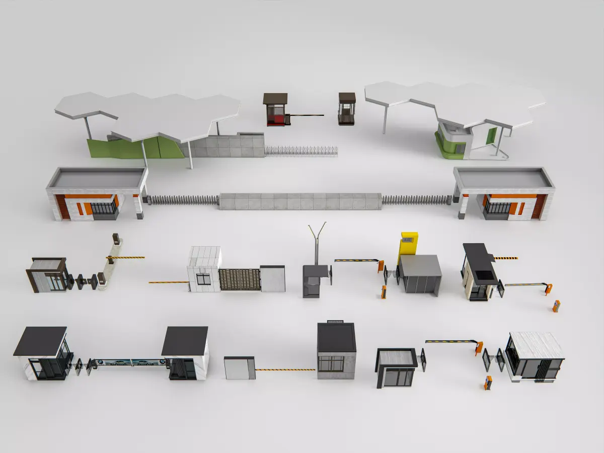 Security guard booth 1 3D model