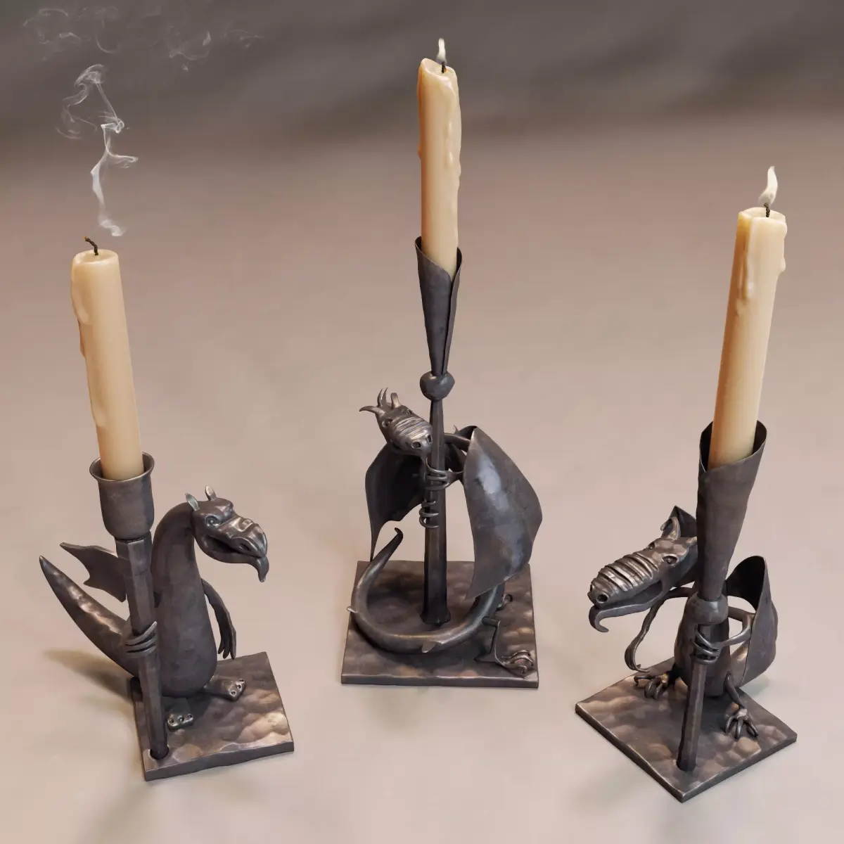 Candlesticks Dragons 3D model