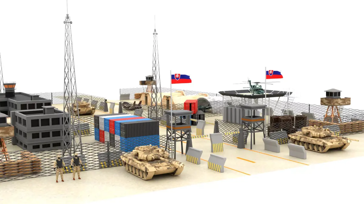  Slovakia Military Base Low-poly 3D model