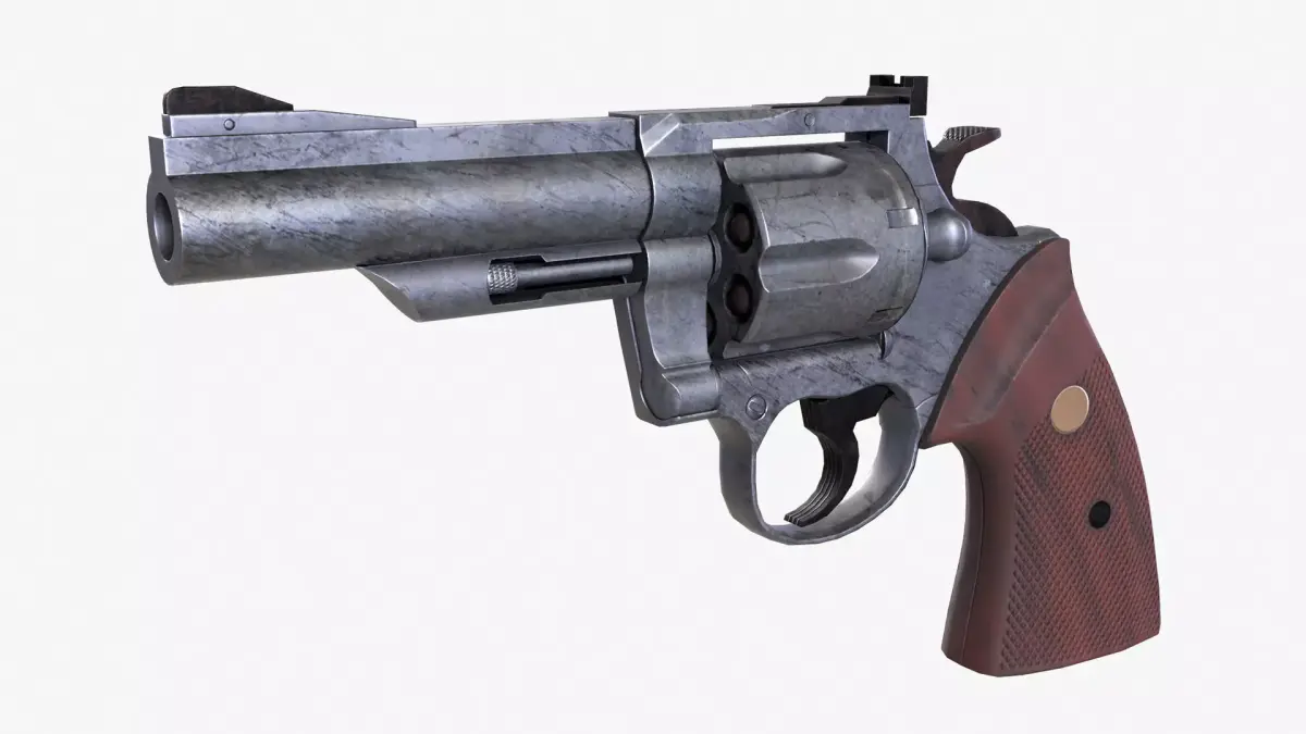 Revolver Low-poly 3D model order