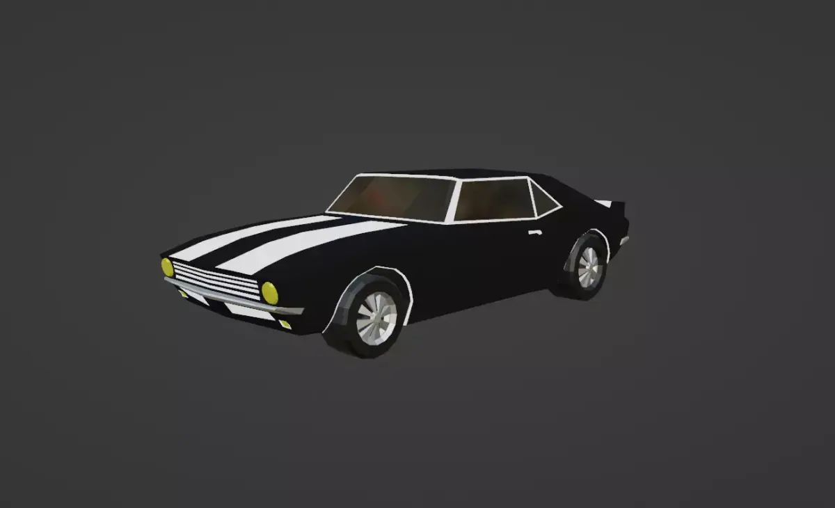 Low Poly Chevrolet Camaro Game Ready Stylized Car Free low-poly 3D model