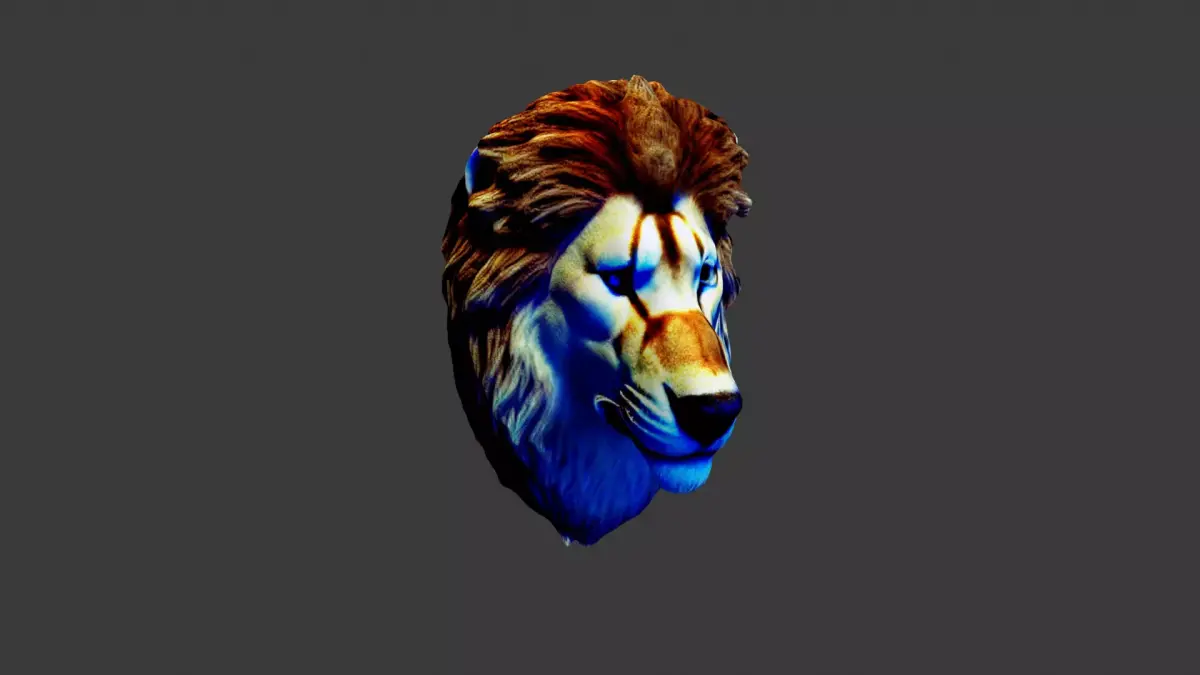 Lion Animal Head Low-poly 3D model buy