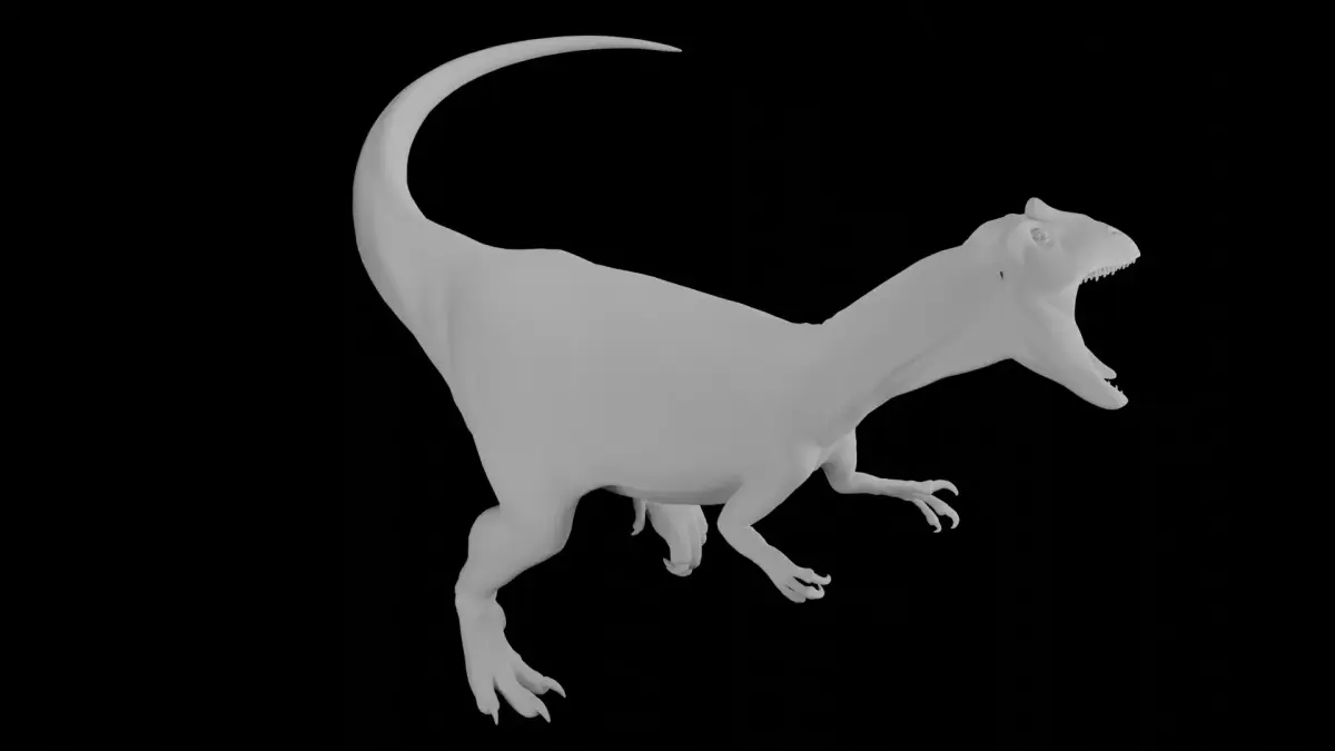 Allosaurus Base Mesh Clean Topology  Ready To Rig 3D model