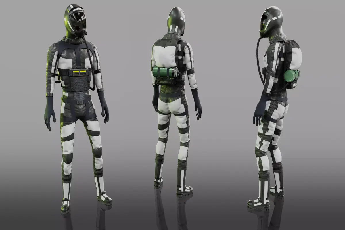 Offworld Exploration Spacesuit Low-poly 3D model