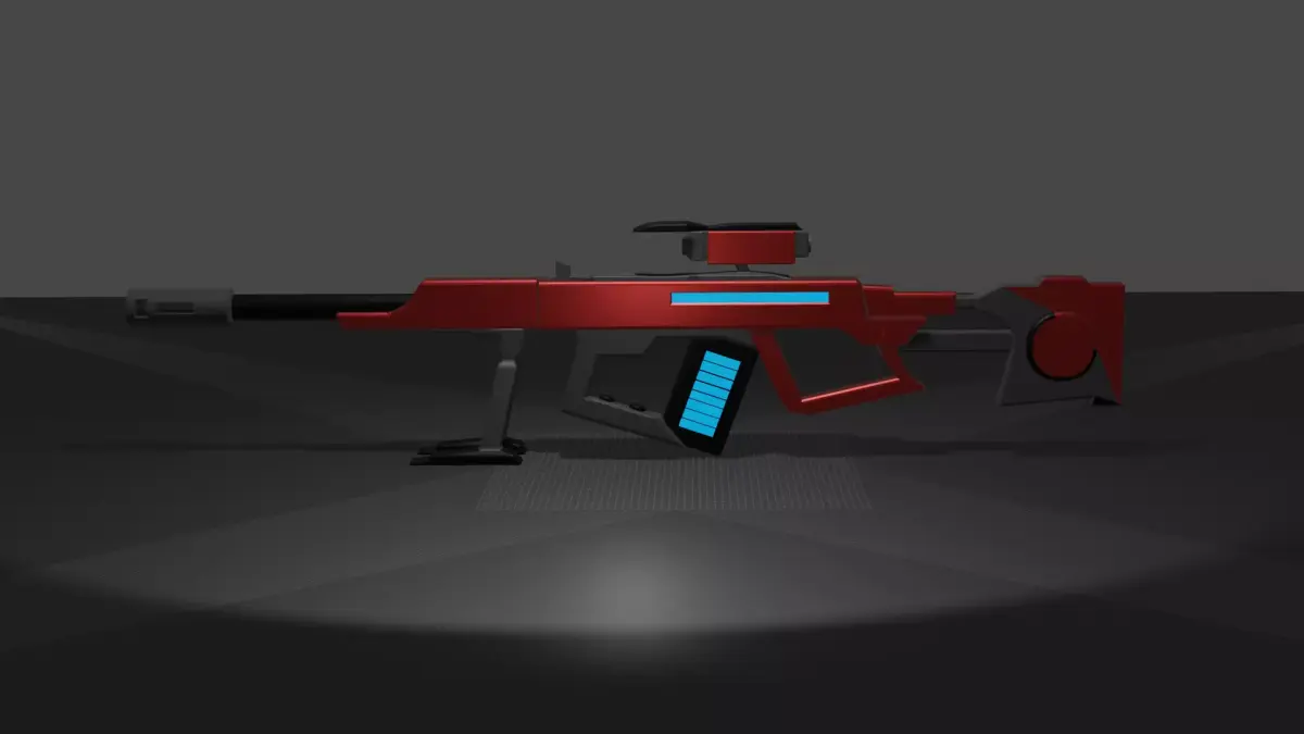 Futuristic sniper Low-poly 3D model