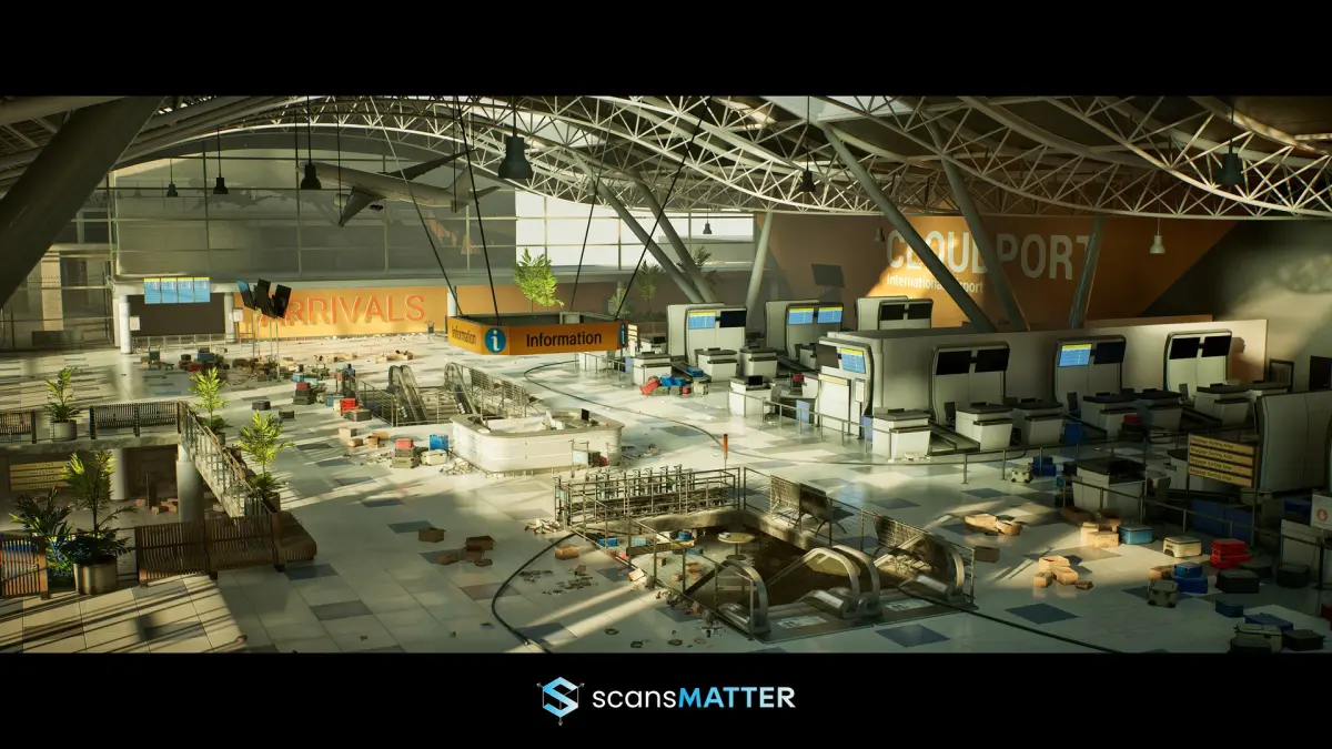 Abandoned Airport Interior - Real-Time 3D model