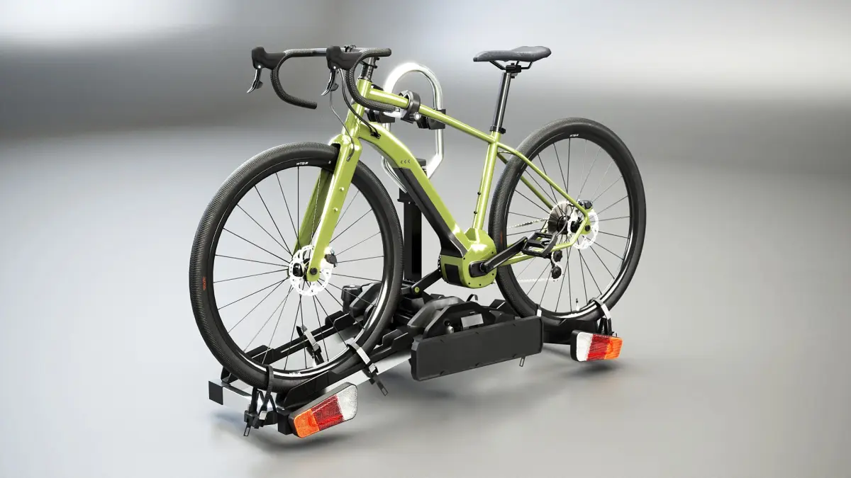 Electric Gravel Bicycle and Towbar Carrier 3D model