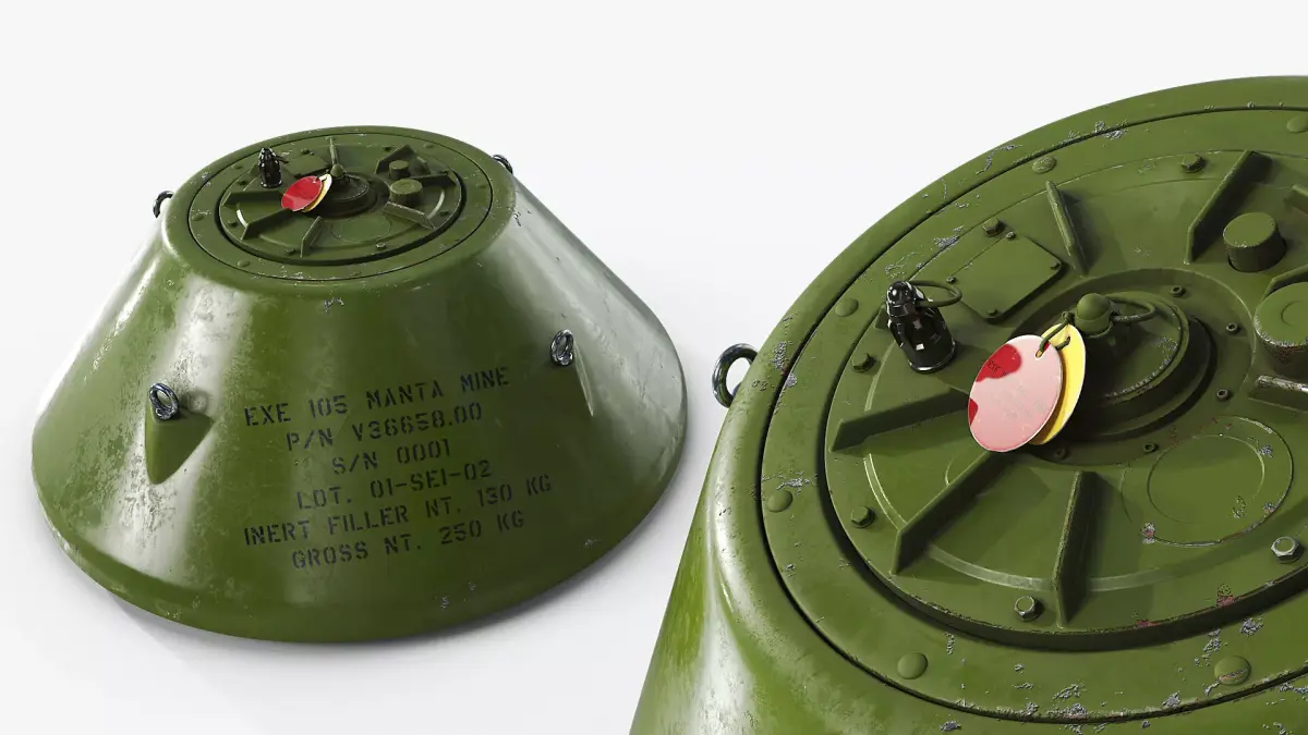 Manta MN-103 Underwater Naval Mine Green 3D model