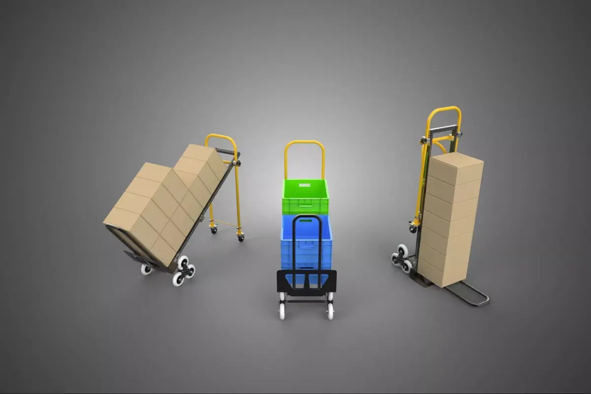 3 IN 1 STAIR CLIMBER CONVERTIBLE HAND TRUCK BOX CARDBOARD CRATE 3D model