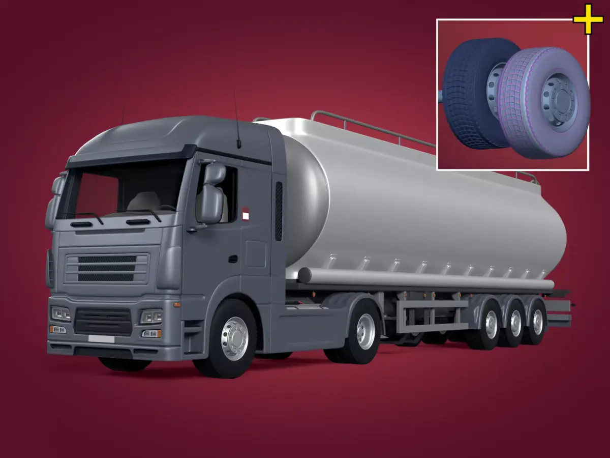 Generic Semi Trailer Fuel Truck with Modern Design 3D model