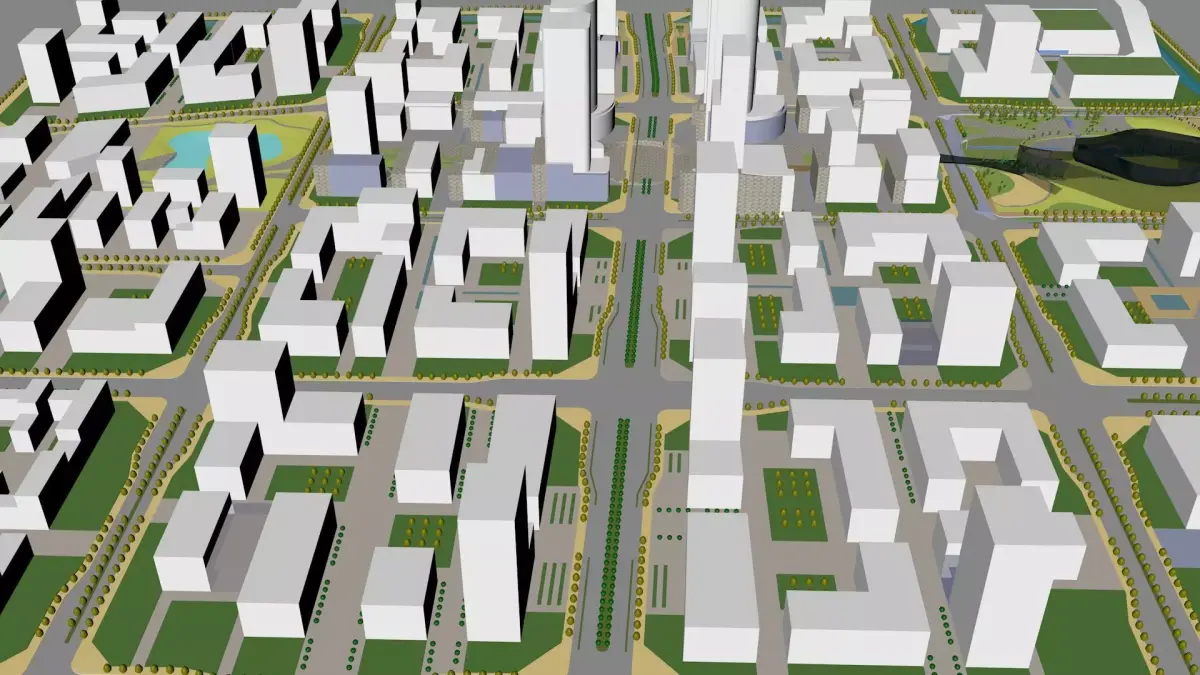 Urban highrise building building ancillary building commercial 3D model 7