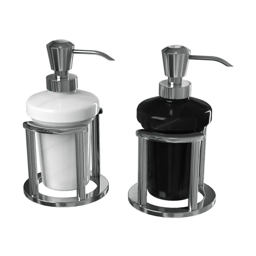  Bathroom Soap Dispenser Set Models, Marbled Black &amp; White 