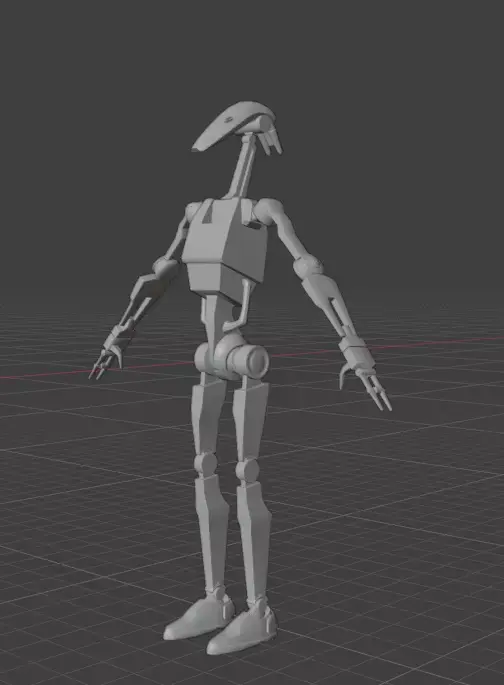 B1 battle droid Low-poly 3D model get