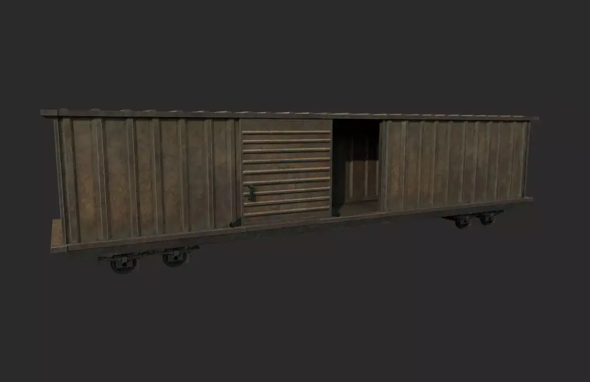 Old Train Wagon Low-poly 3D model purchase