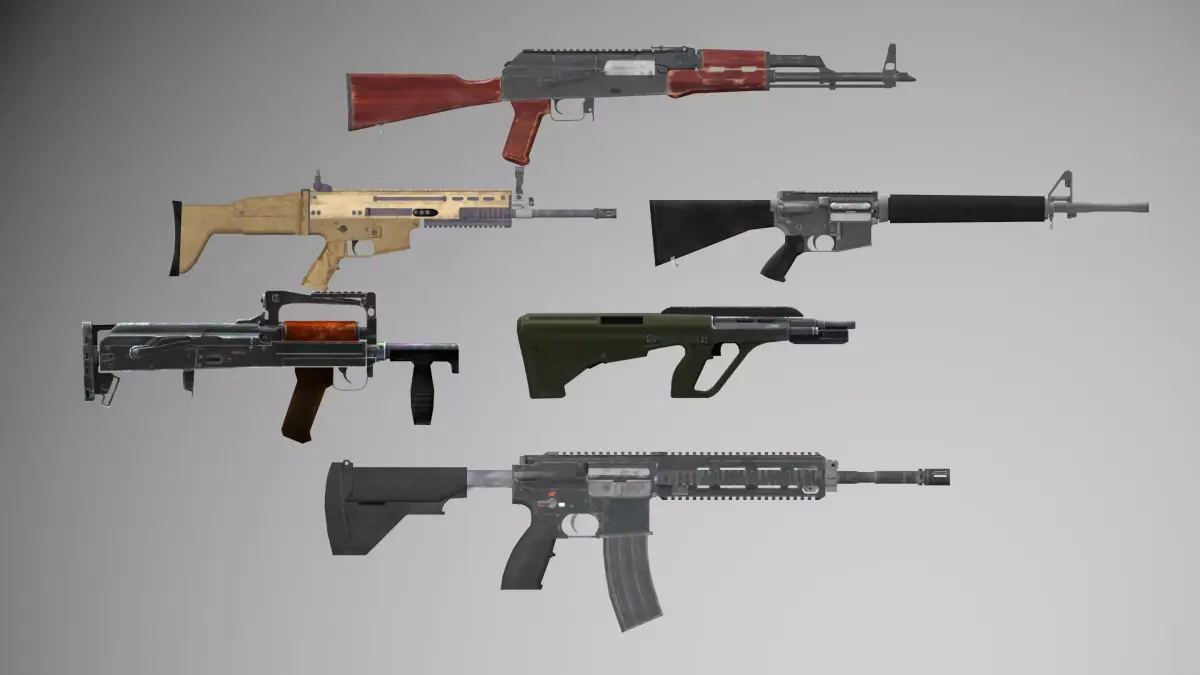 Low Poly Game Ready Rifles Pack Free low-poly 3D model