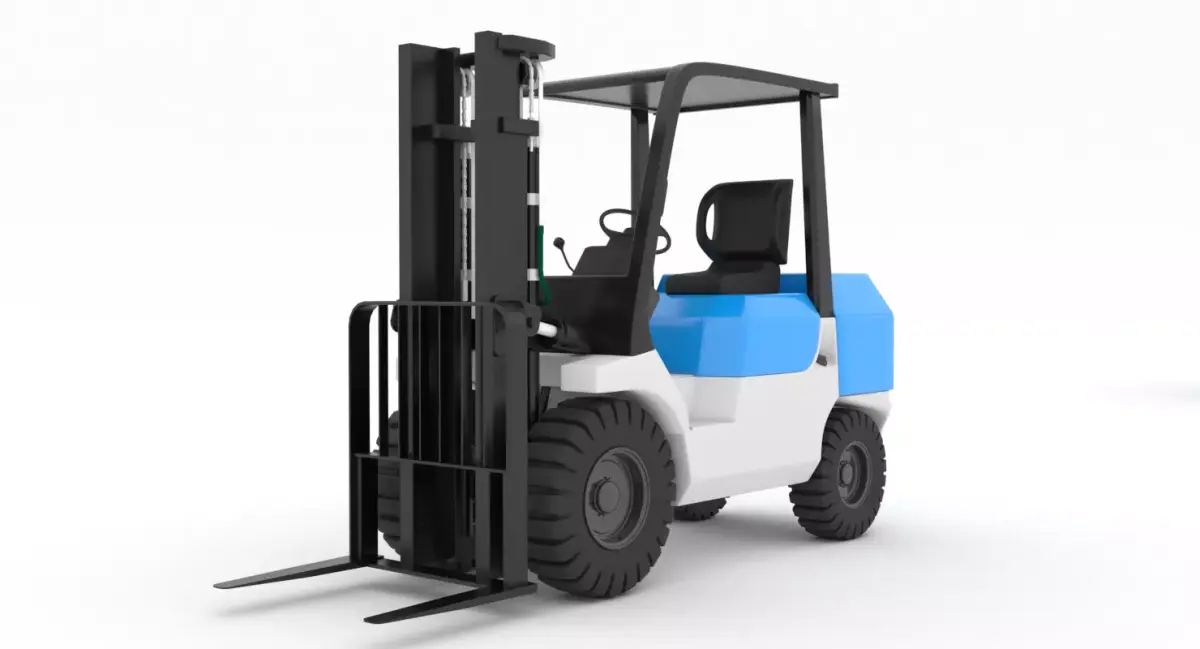 Forklift truck Low-poly 3D model