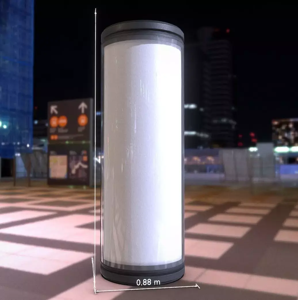 Advertising Pillar with Glass 1 Low-poly 3D model