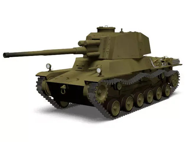 Type3 medium tank Chi nu Long barrel type 3D model