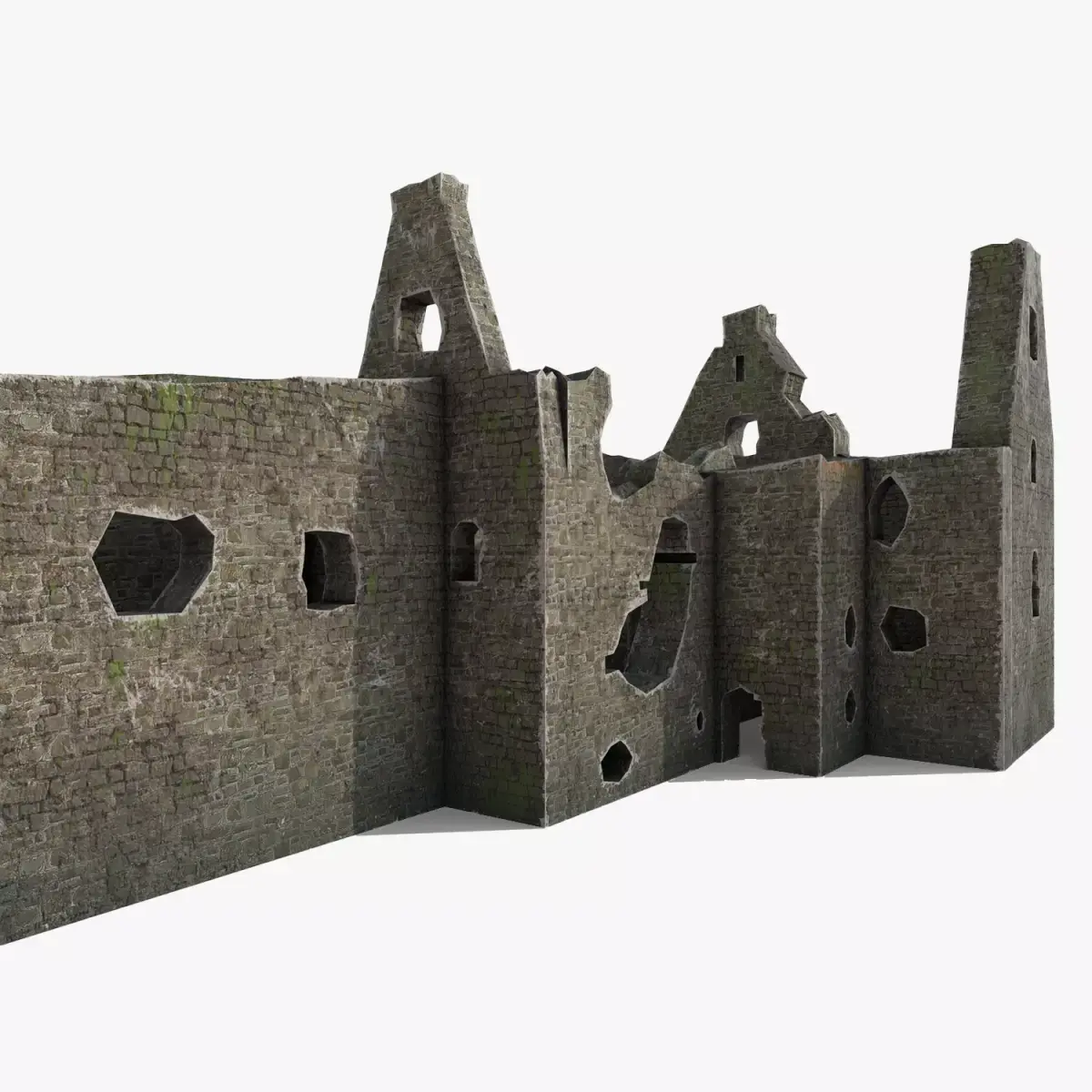 Dunskey Castle Low-poly 3D model
