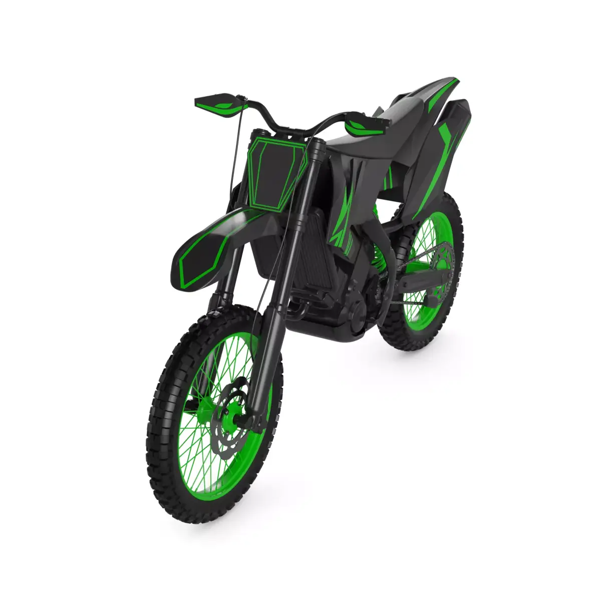 Motocross Motorcycle 3D model 2