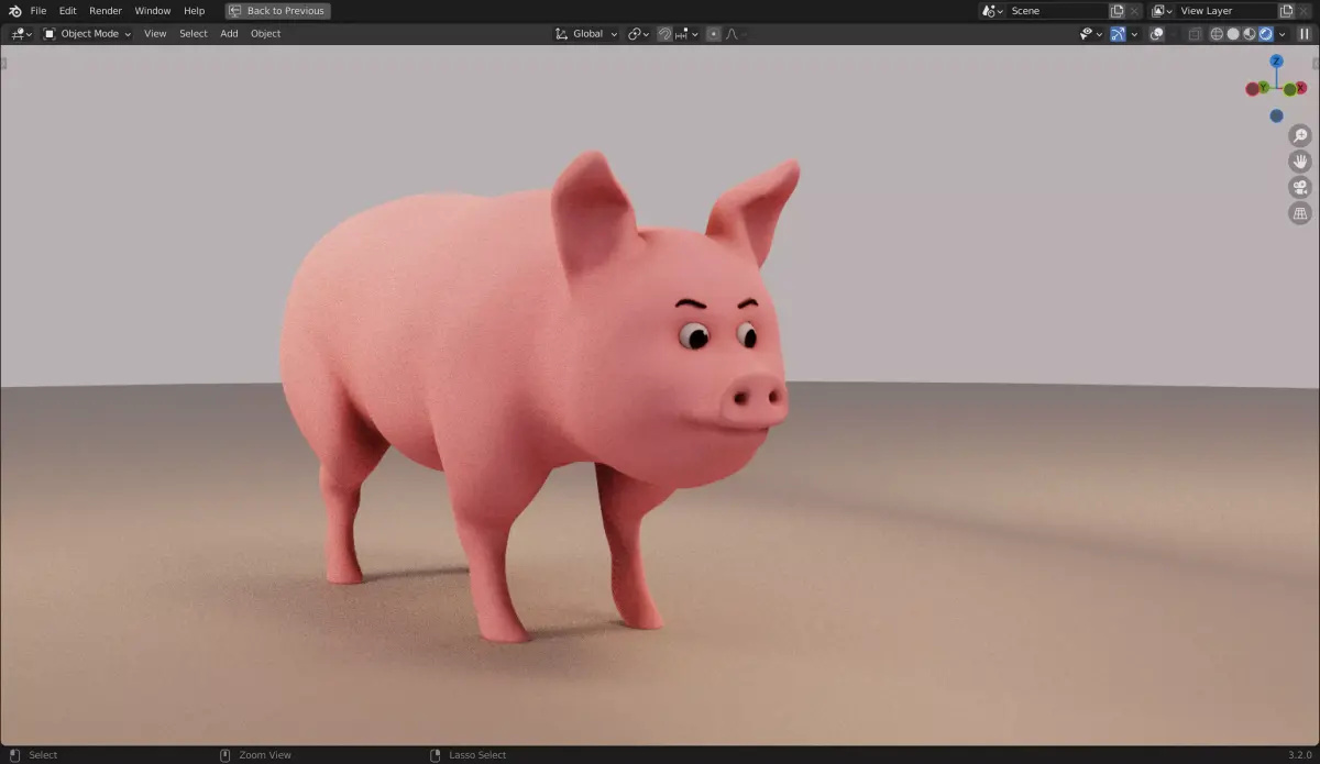 Pig 3D Model Cartoon Style Print Ready 3D model