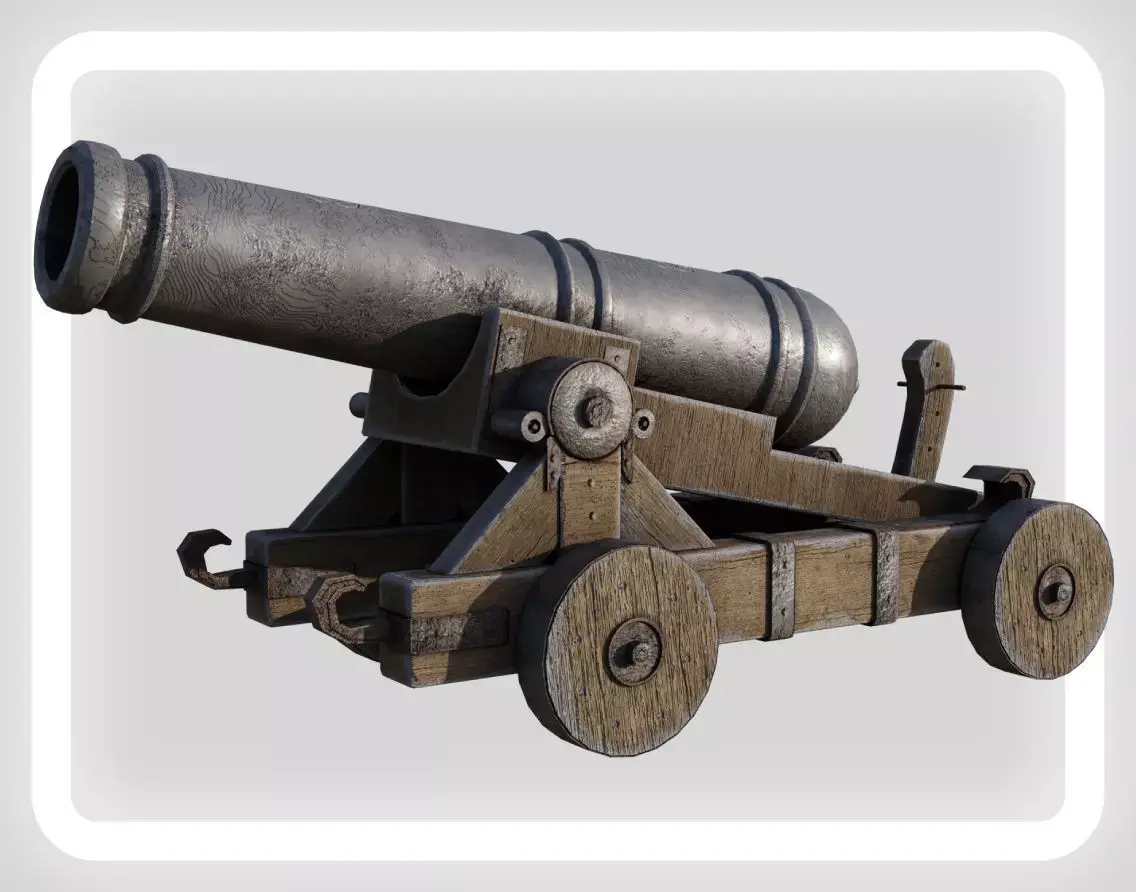 Deezl - Cannon Low-poly 3D model