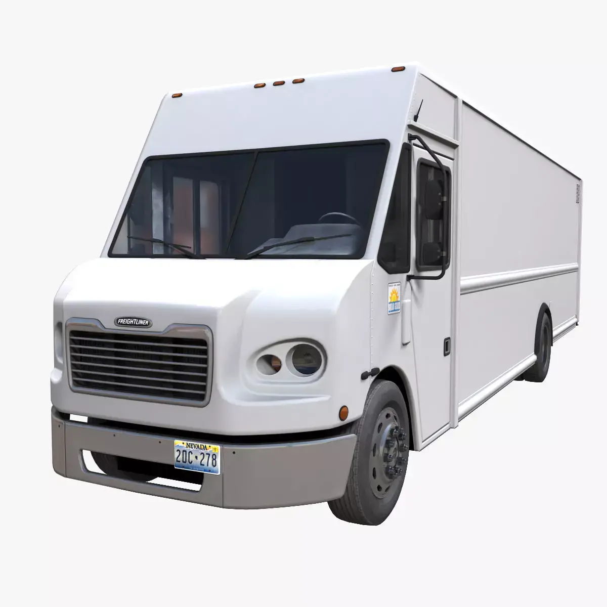 Freightliner MT55 box van Low-poly 3D model
