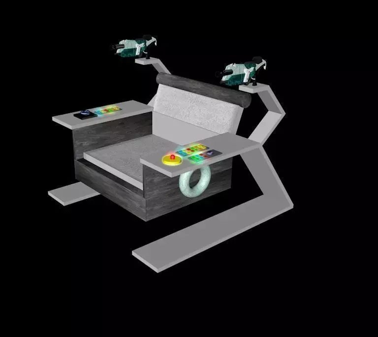 Sci-Fi chair with weapons Free 3D model