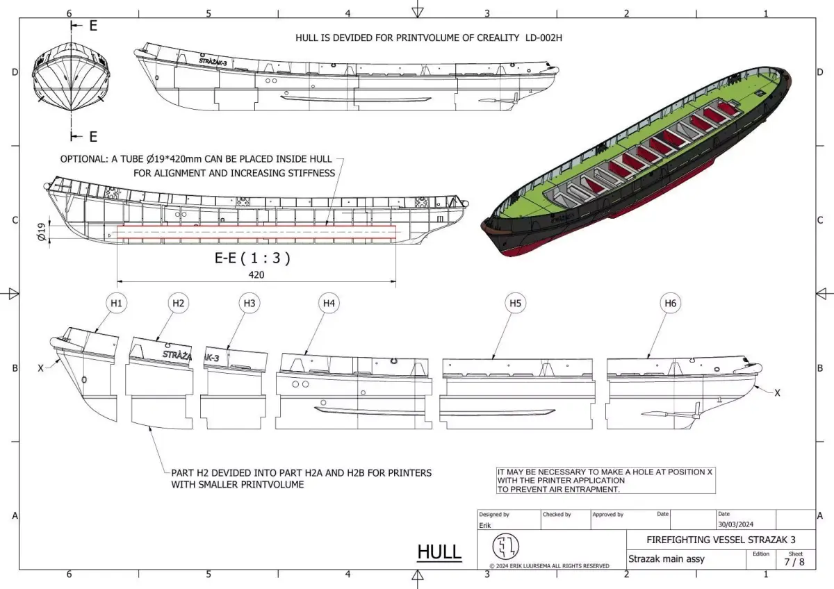 Firefighting boat Strazak 3 Part 3 of 6 group H 3D print model