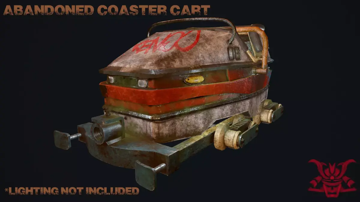 Abandoned Coaster Cart Low-poly 3D model